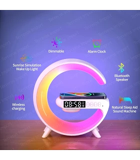 Altavoz Bluetooth Despertador RGB Cargador Inalámbrico 15W
